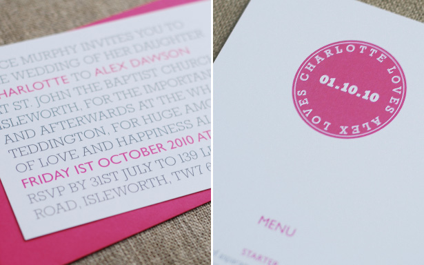 Modern wedding stationery