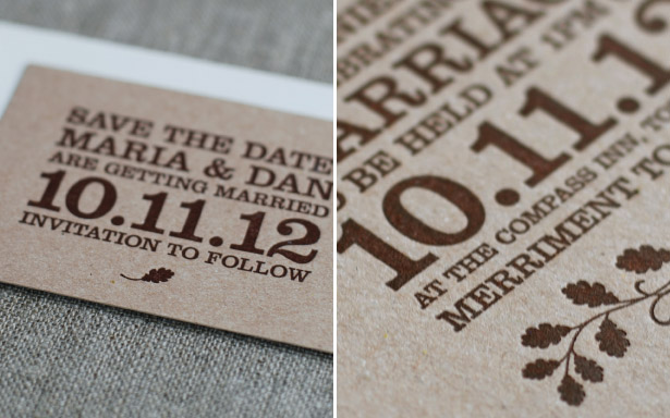 Rustic wedding stationery